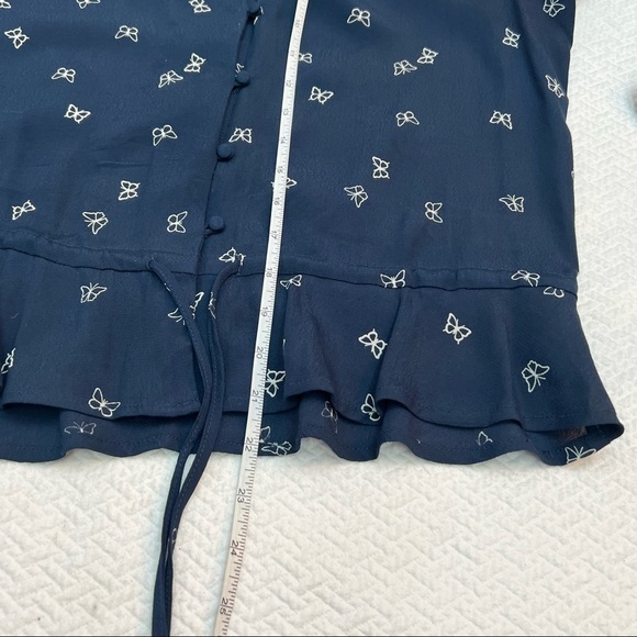 RAILS Beaux Navy Butterflies Long Sleeve Button Up Blouse Top Size.S - Picture 11 of 15